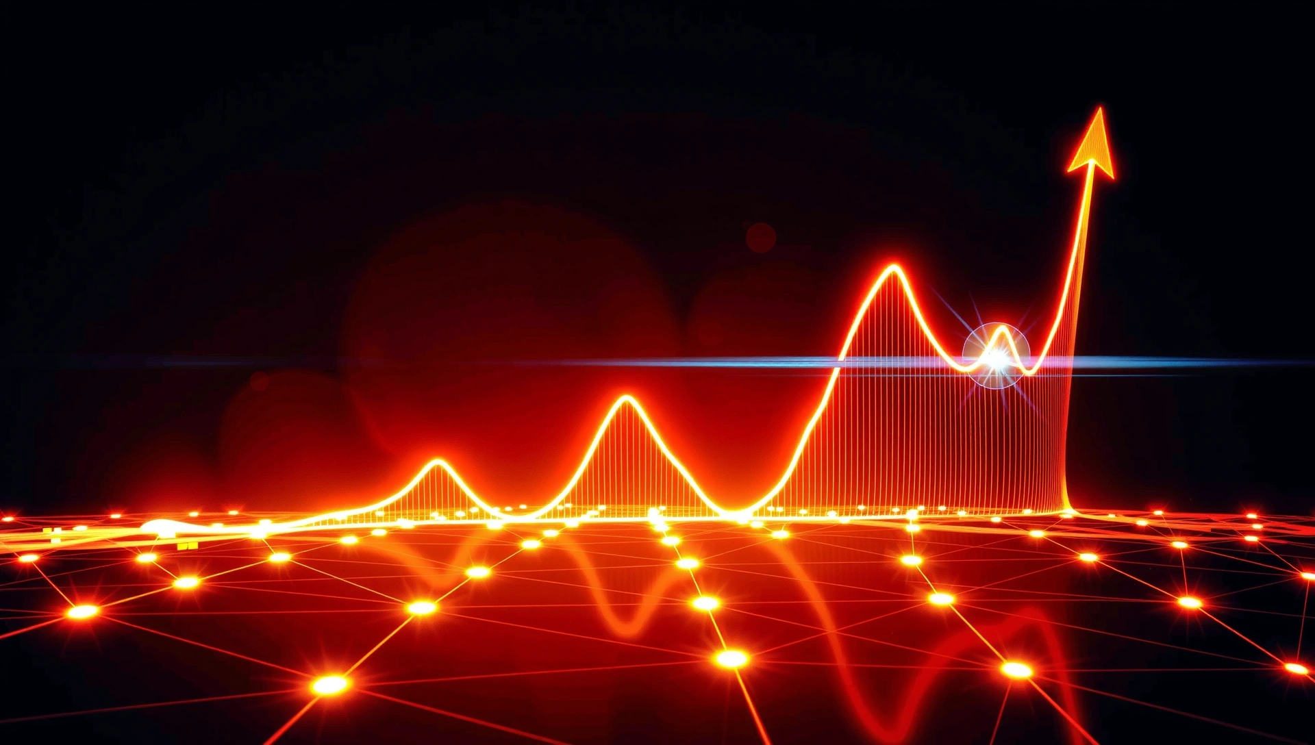 Imagine abstractă de marketing digital reprezentând conexiuni și creștere