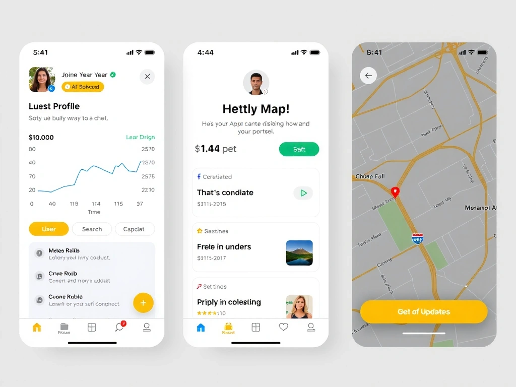 Captură de ecran cu interfața aplicației mobile