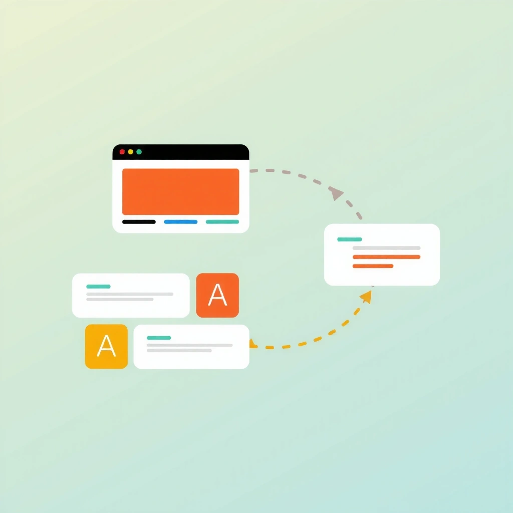 Ilustrație a unui ecran de computer cu elemente de web design
