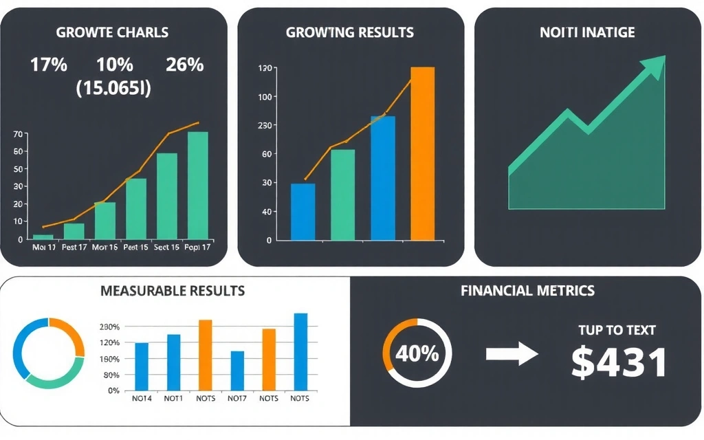 Ilustrație a unor grafice de creștere și indicatori de performanță