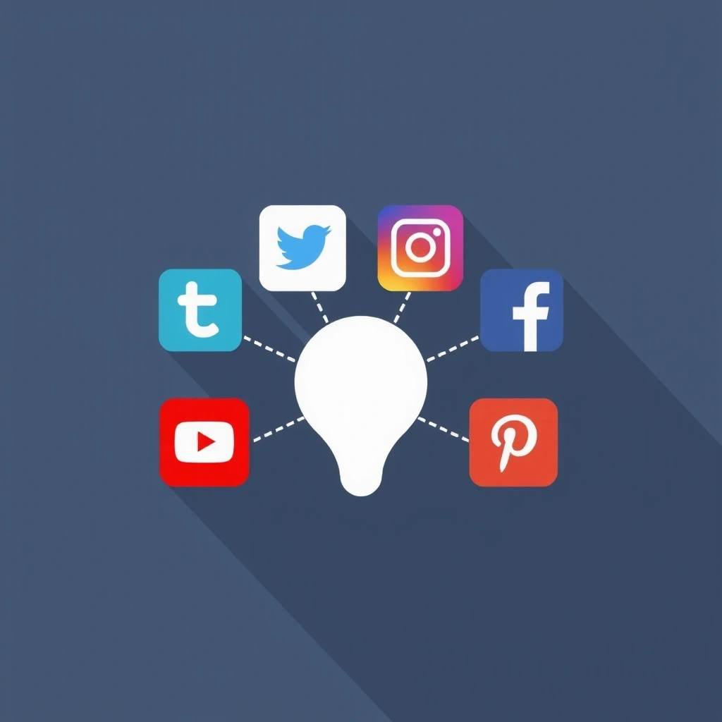 Ilustrație a unor pictograme de rețele sociale conectate